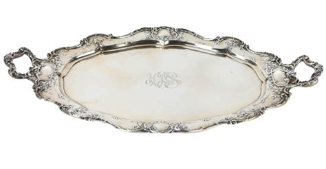 At Auction: Antique Large Sterling Silver Serving Tray