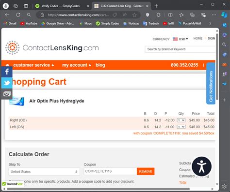 Contact Lens King Promo Codes – 15% Off | August 2024