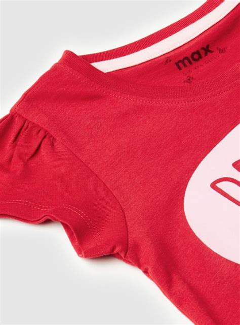 Buy Girls Pure Cotton Typographic Print T-shirt Online at just Rs. 149. ...