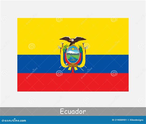 National Flag of Ecuador. Ecuadorian Country Flag. Republic of Ecuador ...
