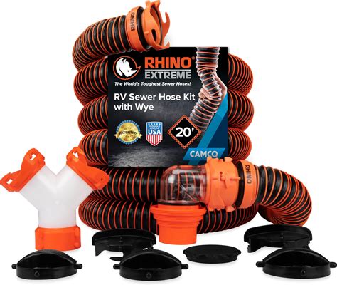 Amazon.com: Camco Rhino Ultimate 20' RV Sewer Hose Kit — All-in-One ...