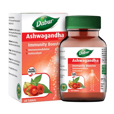 Buy Dabur Ashwagandha Tablets- 60 Tabs - Stress Relief, Rich in ...