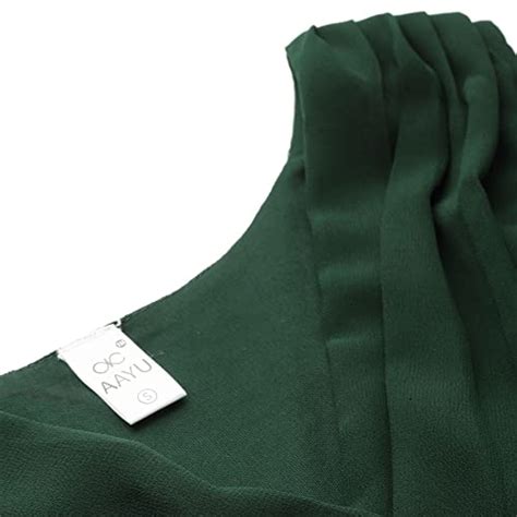 Buy AAYU FIT & Flare Solid Pleated NEACK Dress Green (42 Size) at Amazon.in