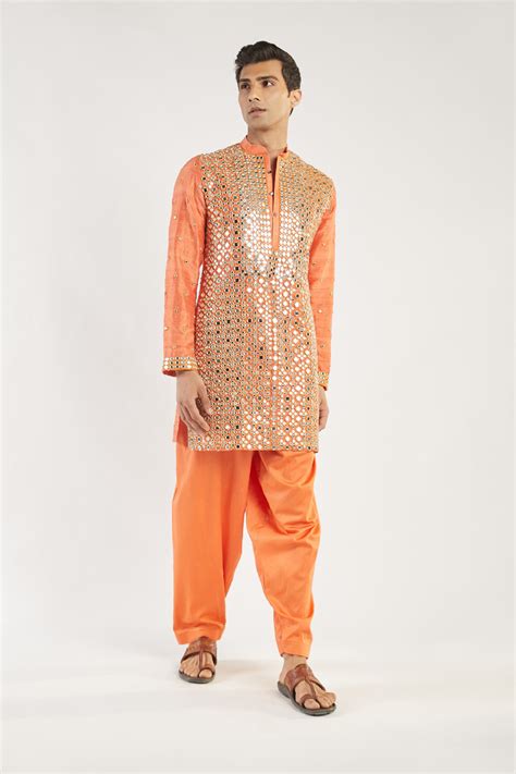Orange EMBELLISHED Kurta – abhinavmishra