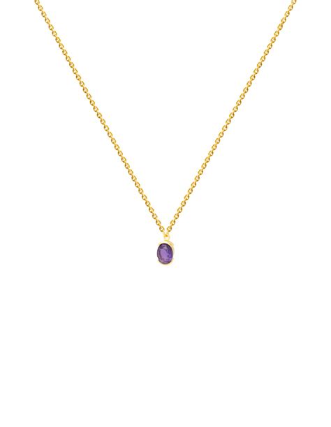 Colgante Dorado con Piedra Morada | INVITADISIMA