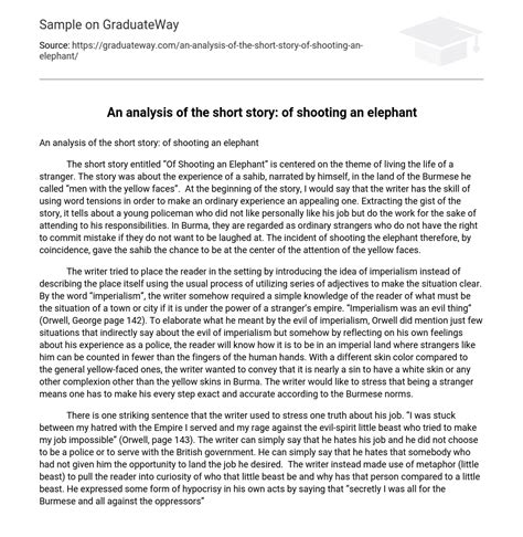 Shooting An Elephant Text Analysis at Danny Abigail blog