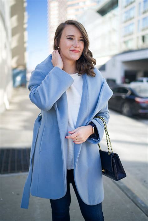 Light Blue Wrap Coat | Connecticut Fashion and Lifestyle Blog ...