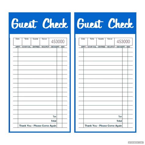 Guest Check Template, Use a simple form to collect, log, and track ...