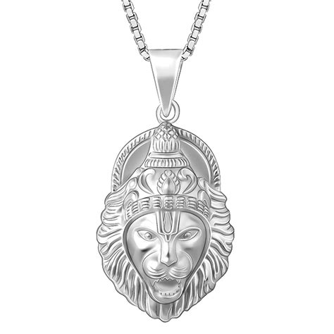 GIVA 925 Silver Ugra Narasimha Pendant with Link Chain For Him| Pendant ...