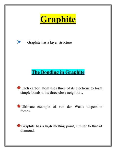Chapter 6 Graphite and it's Properties - Graphite Graphite has a layer ...