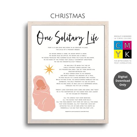 One Solitary Life Printable | Rossy Printable