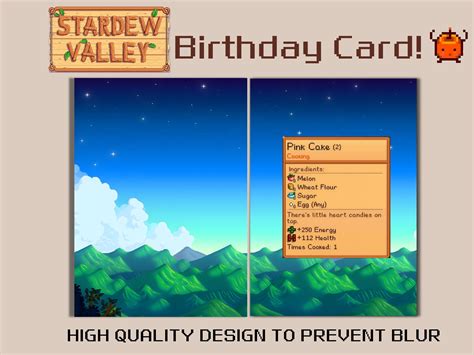 Stardew Valley Printable Birthday Card for Stardew Valley Fan - Etsy ...