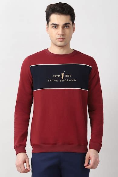 Buy Men Maroon Embroidered Crew Neck Sweatshirt Online - 40017338 ...