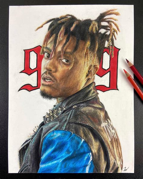 “999” juice wrld artwork I made : r/drawing