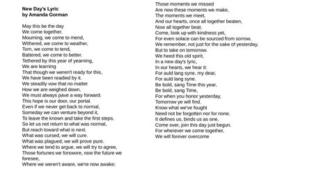 Over this past week we have looked at the poem New Day's Lyric by ...