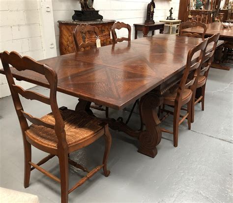 French Dark Oak Spanish Style Dining Table – Moonee Ponds Antiques