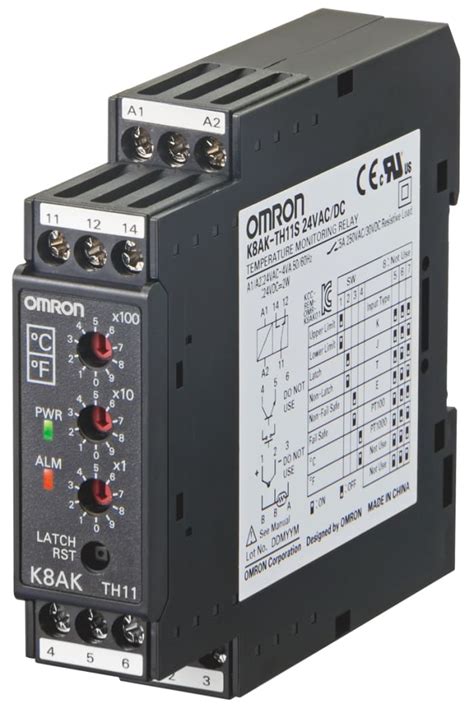 K8AK-TH11S 100-240VAC Omron | Omron Temperature Monitoring Relay, SPDT ...