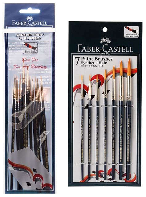Faber-Castell Wood Paint Brush - Synthetic Hair, Size-000 (Pack of 10 ...