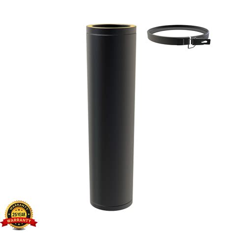800mm Twin Wall Flue – 6 Inch, Black, HETAS Approved