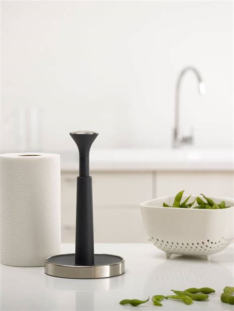 Joseph Joseph Push and Tear Kitchen Roll Holder, Grey