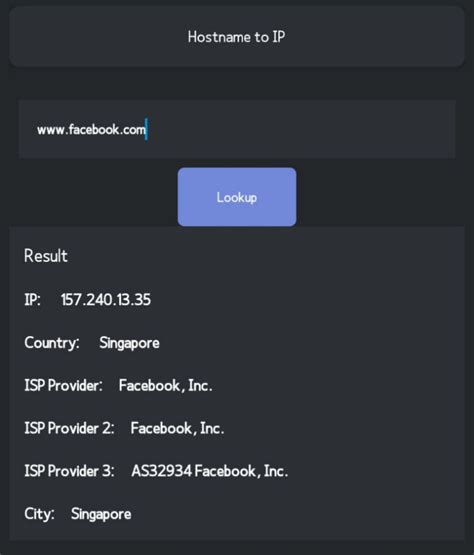 Sketchub • Hostname to IP API
