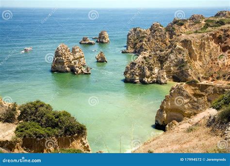 Algarve coast, Portugal stock photo. Image of cliff, water - 17994572