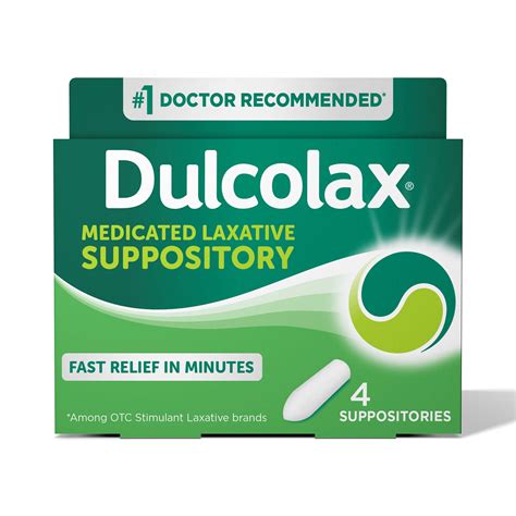 Dulcolax Stimulant Laxative Medicated Suppositories, Predictable ...