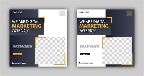 Set of editable square business web banner design template background ...