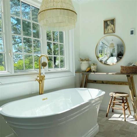 Wooden Bathroom Console Table With Wood Stool - Soul & Lane
