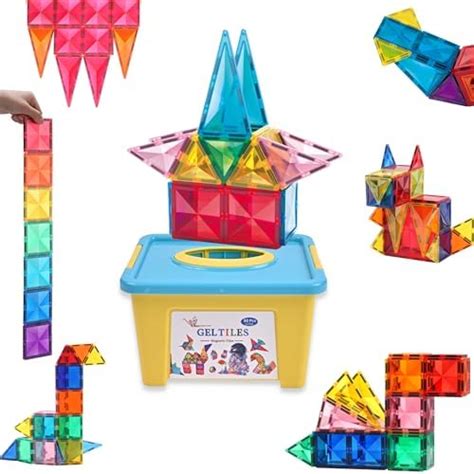 Magna-Tiles Magnetic Building Toys,Clear Colors Set,Multi Color (100 ...