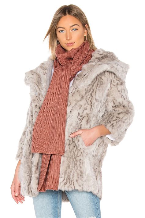 Michael Stars Cable Knit Mock Neck Scarf in Rose Hips | REVOLVE