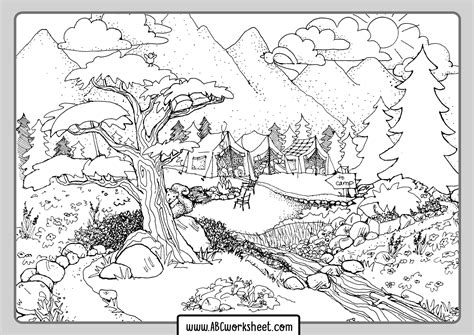 Landscape Coloring Pages Printable - Printable Templates