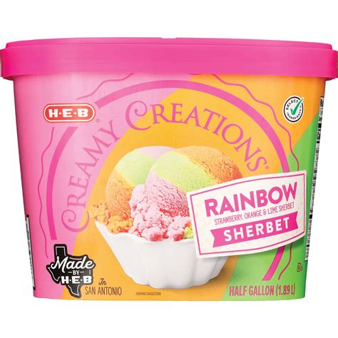 H-E-B Creamy Creations Rainbow Sherbet - Shop Ice cream at H-E-B