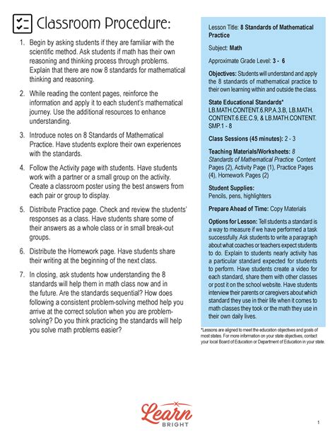 8 Standards of Mathematical Practice, Free PDF Download - Learn Bright