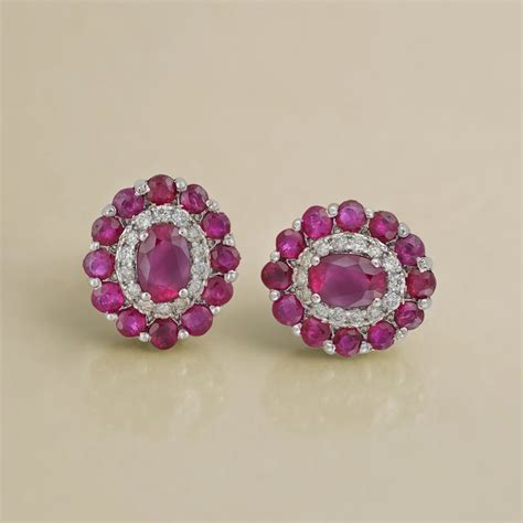 Azure Gold Diamond and Ruby Ear Studs – Moi Fine Jewelry