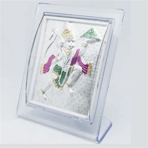 Pure 999 Silver Hanuman ji Photo Frame, 11 cm X 9 cm Photo Frame by ...