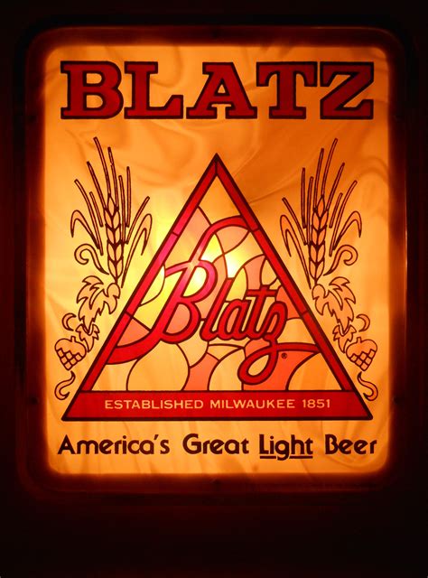 Vintage BLATZ LIGHT BEER Lighted Bar Sign, circa 1987 | Beer signs ...