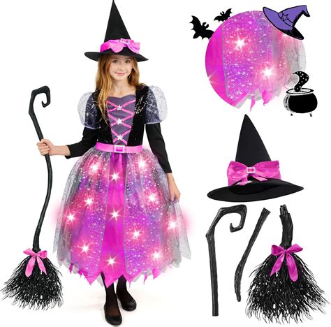Amazon.com: Spooktacular Creations Witch Costume Kids, Light Up ...