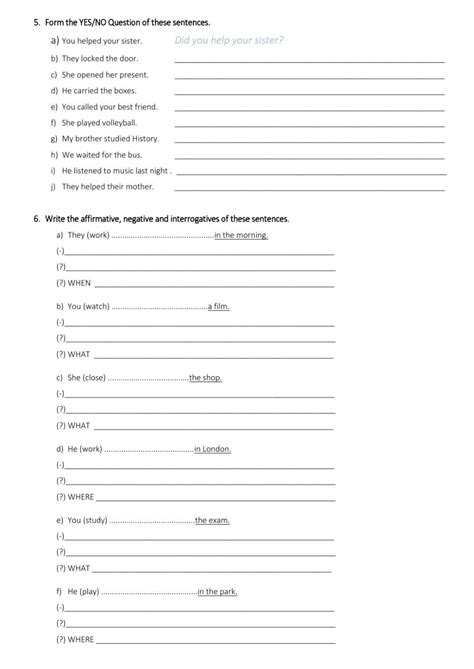 Image result for Past Tense Ed Worksheet