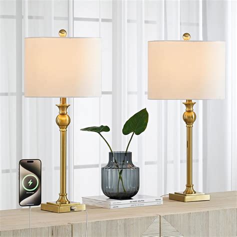 Amazon.com: HIGHTRY Gold Table Lamps Set of 2 for Living Room, 28" Tall ...