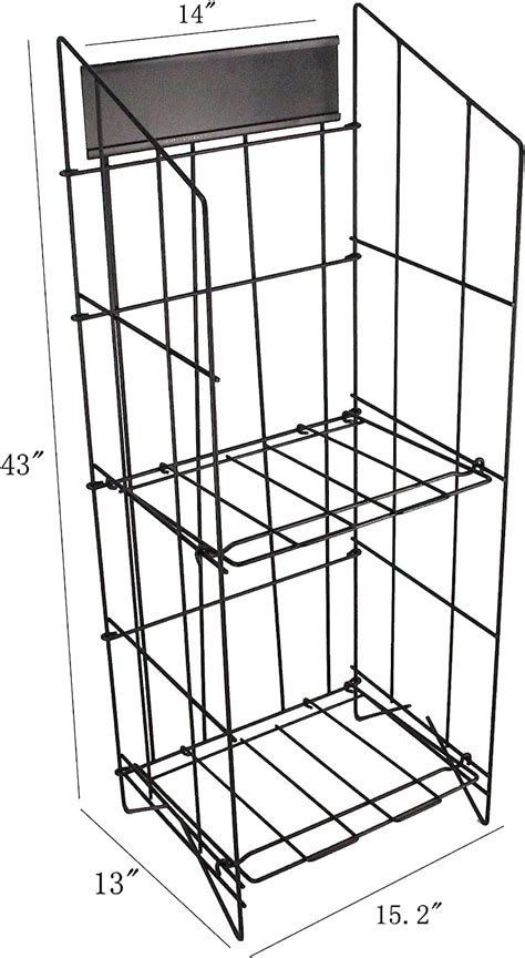 Buy FixtureDisplays® Display, Bulk Newspaper Magazine Metal Wire Rack ...