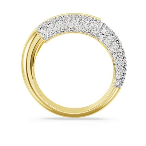 Dextera ring, White, Gold-tone plated | Swarovski