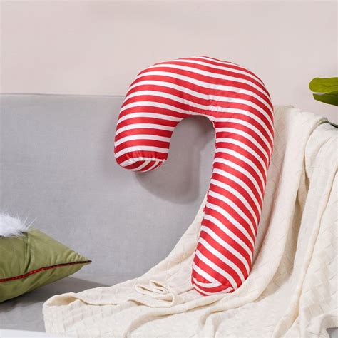 Candy Cane Stuffed Cushion 21 X 13 Inch
