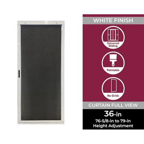 RELIABILT Universal reversible Screen door 36-in x 80-in White Aluminum ...
