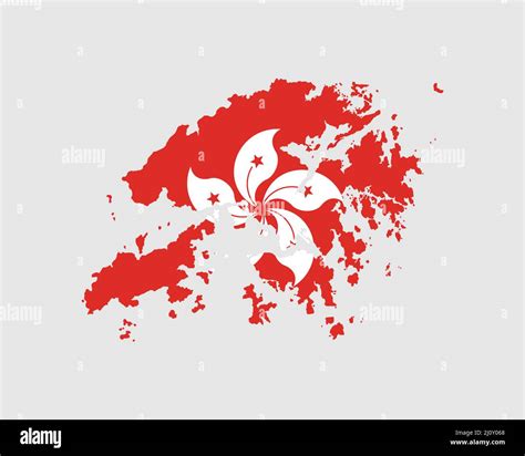 Hong Kong Map Flag. Map of Hong Kong with the Hong Kongese country ...