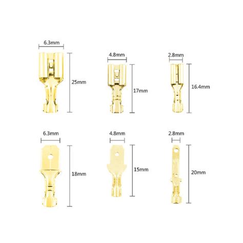 Versatile 2.8/4.8/6.3mm Electrical Wire Connector Male Female Crimp ...