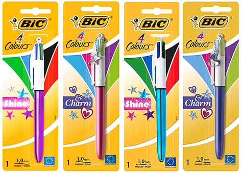 Bic 4 Color Ballpoint Pens, For Office School Arts and Crafts, Pack of ...