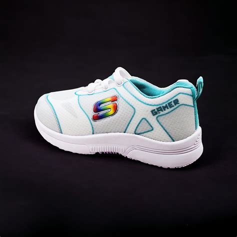 Gamer stylish sneakers for Kids' White Sneakers – Green Comfort