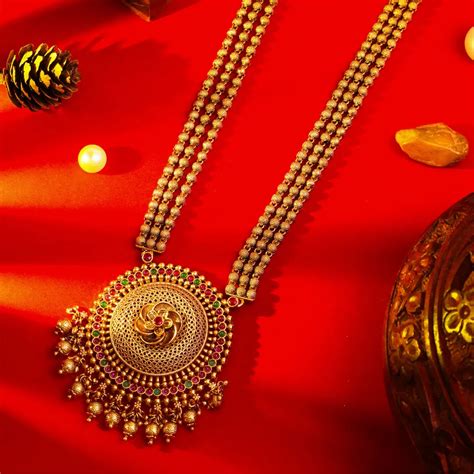 Antique Temple Pendant Set Traditional Gold-Plated – South Temple Jewellery