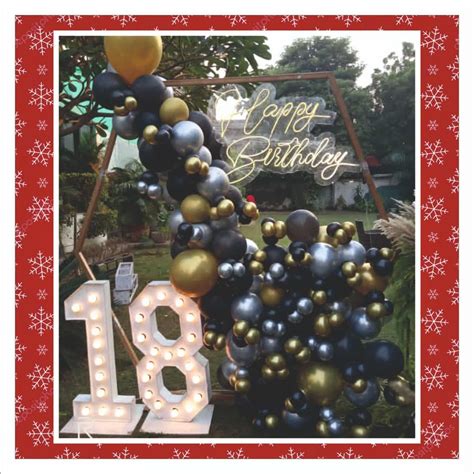 Happy 18th Birthday Set Up Black & Gold – WannaParty